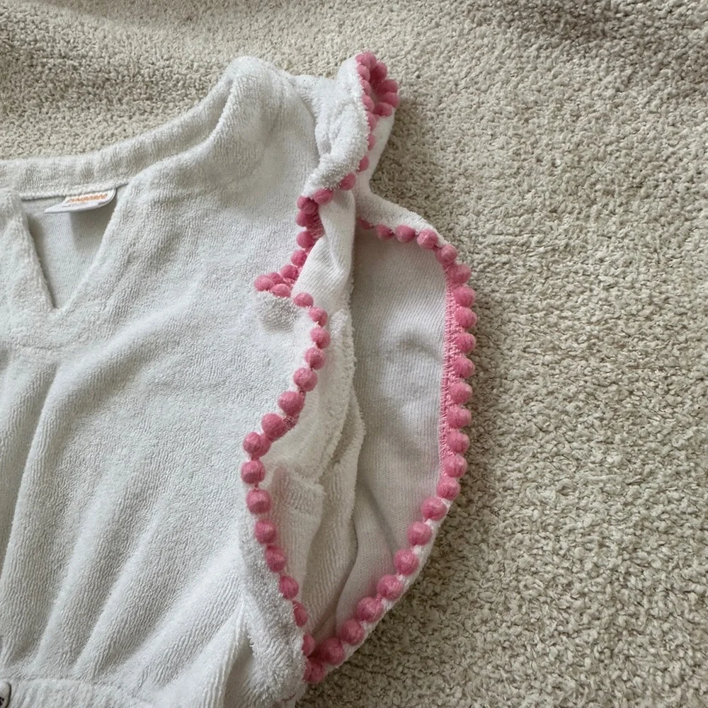 Gymboree Kid Girl White Cover Up Dress with Pink Accent on sleeve